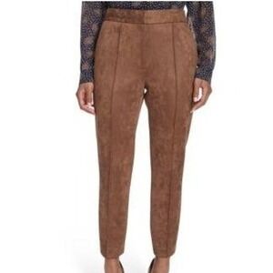 LOFT Women's MP Brown Suede Style Pull On Leggings Pants Career Casual